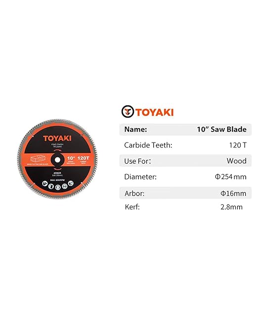 10-Inch Miter Saw Blade, 120-Tooth Fine-Finish Professional Woodworking Saw Blade for Miter Saws Table Saws and Circular Saws
