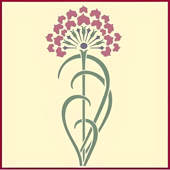 Art Nouveau 6 Stencil Template 4.25" x 8.8" Elegant Reusable Mylar Stencil - Image 2
