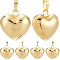 Beebeecraft 1 Box 10Pcs Heart Charm 18K Gold Plated Brass Large Puffy Love by Beebeecraft