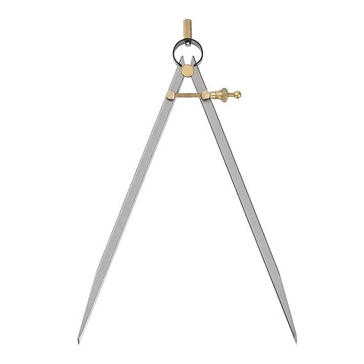 Spring Joint Caliper - [10 Inch] Carbon Steel Spring Divider Caliper with Brass Fulcrum for Metalworking Drawing Use, Flat Leg
