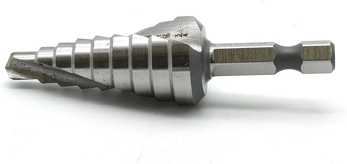 TEMO M35 Cobalt Spiral Flute Type Step Drill, 9 Size 1/4 Inch To 3/4 Inch, 1/4 Inch Hex Shank