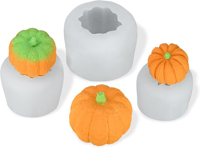 Sakolla 3D Pumpkin Candle Molds, 3 Pack Pumpkin Silicone Mold | Pumpkin Shape by Sakolla