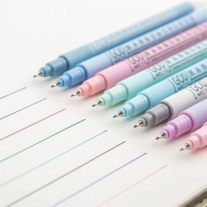 HANKU Colored Fineliner Pens, 0.38mm Fine Tip Pens, 8 Colors Fine Point Pen - Image 2