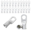 2 AWG 3/8" Stud (25 pcs.), Heavy Duty Tinned Battery Ring Terminal 2 Gauge Connectors 2 Gauge Copper Ring Terminals Wire Lugs Bare Copper Eyelets Tubular Ring Terminal Connectors