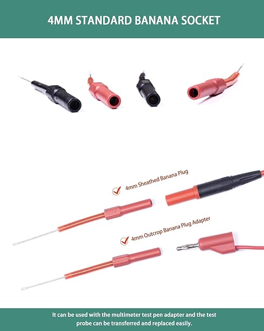 Back Probe Kit, 4 PCS Flexible Back Probes Automotive Diagnostic Test Repair Tools for Car Electrical and Multimeter Testing