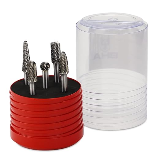 BHA Tungsten Carbide Burr Die Grinder Rotary Tool Bit Set for Metal Contouring and Deburring, Double Cut with 1/4” Shank - 5 Pieces