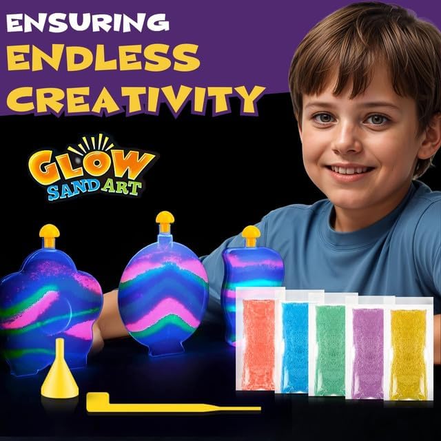 Create Your Own Magic Sand Art Glitter Activity | Glow in the Dark Colored - Image 6