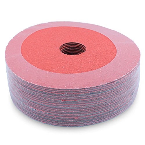 BHA Ceramic Resin Fiber Sanding and Grinding Discs, 4.5” x 7/8”, 120 Grit - 25 Pack
