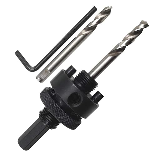 Bi-Metal Hole Saw Arbor Mandrel 3/8" Hex Shank with High Grade Pilot Drill bit