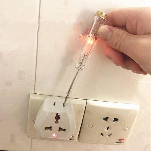Fielect 5pcs Test Screwdriver, Voltage Detector Pen Light Circuit Tester Electric Test Pen Screwdriver Neon Tube AC/DC 100-500V Clear
