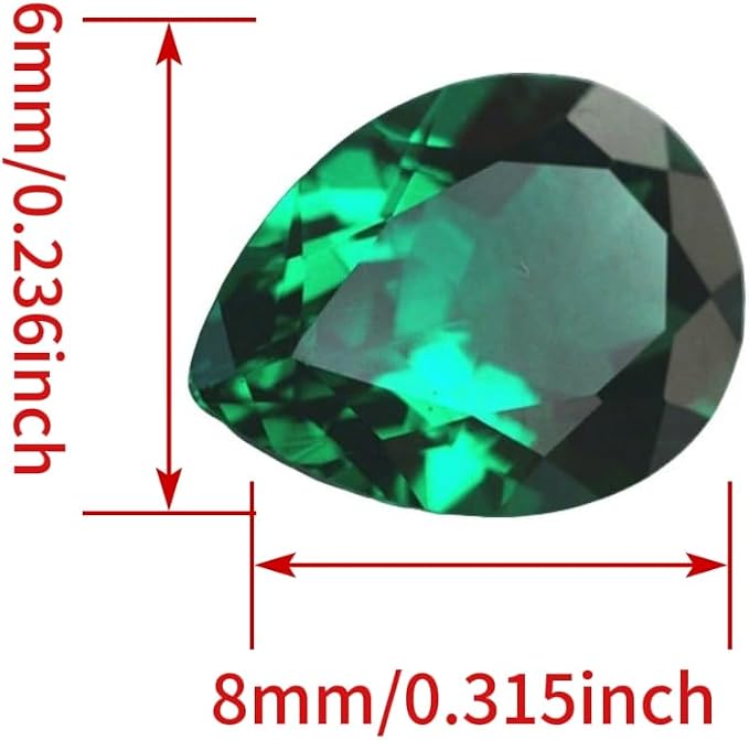 Emerald Green Color Cubic Zirconia Loose Beads Unset - Image 2