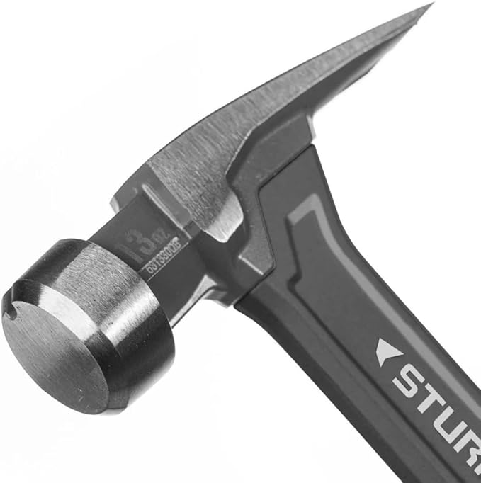 Sturnus Red 13oz Velocity Rip Claw Hammer – 13oz, Lightweight Aluminum & Ergonomic, Pro-Grade with Anti-Vibration Grip (Smooth Face, Short Handle)