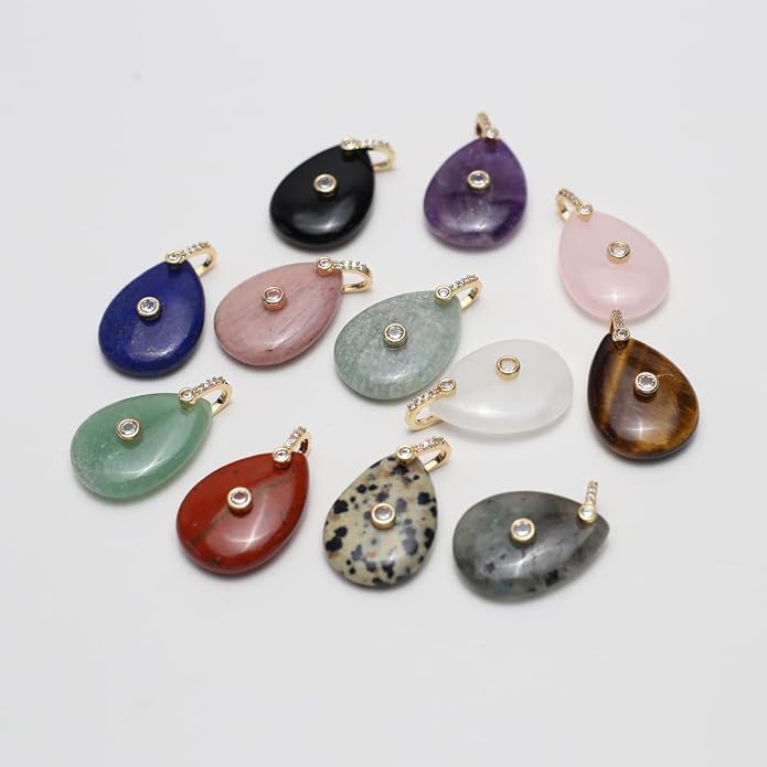 LE SKY Natural Stone Pendants Healing Crystal Gemstones - Image 3