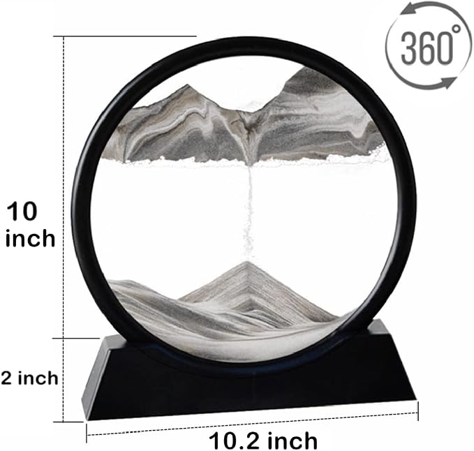 Arthink Moving Sand Art Picture in Motion Round Glass 3D Deep Sea Landscape - Image 3