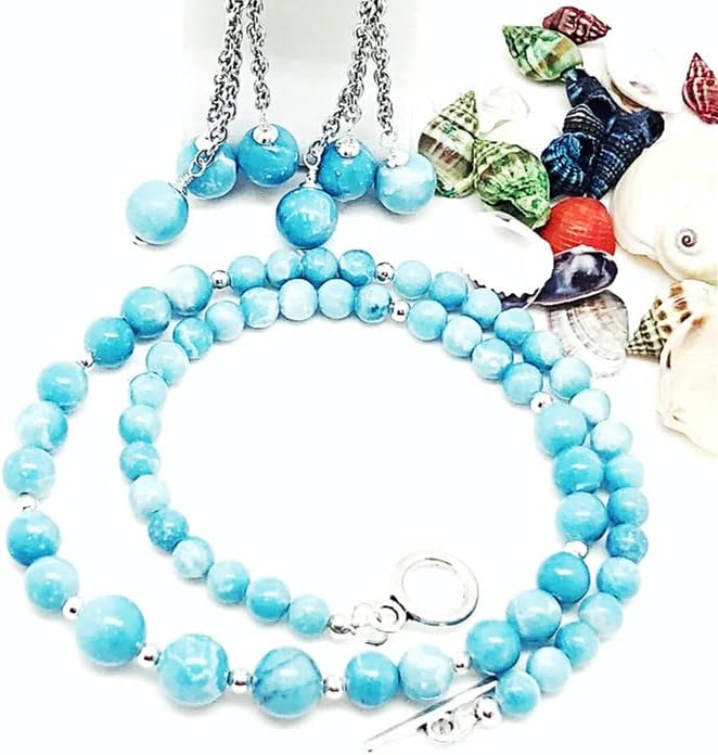 Zenkeeper 108 Pcs Blue Larimar Beads - Image 4
