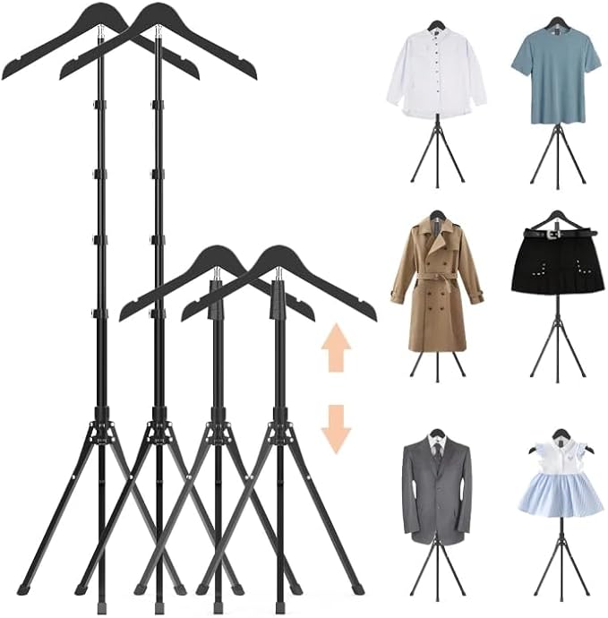 4 Pack Adjustable Shirt Display Stand 32-63 Inch, Foldable Clothing Display by Unknown