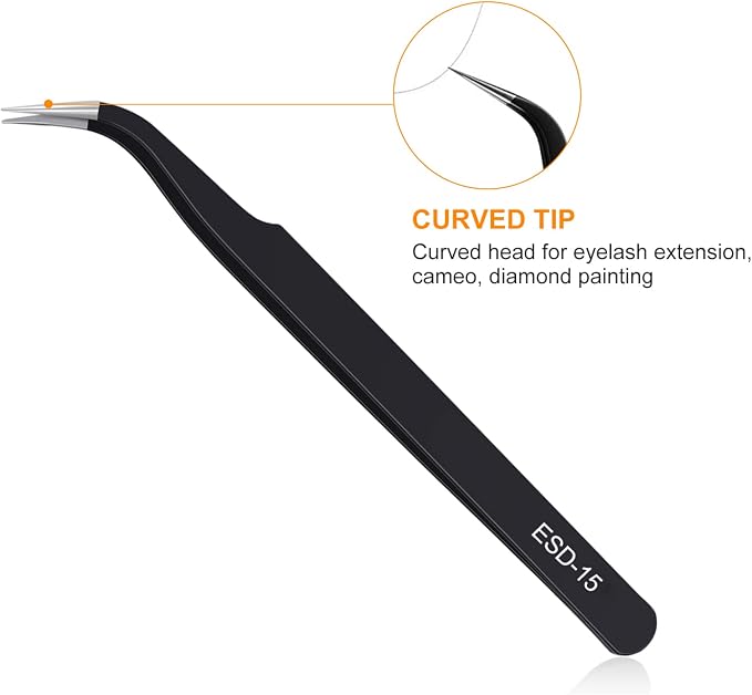kaverme 9PCS Precision Tweezers Set, Upgraded Anti-Static Stainless Steel of - Image 5