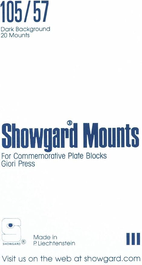Pre-cut Black Stamp Mounts Size 105/57 by Showgard