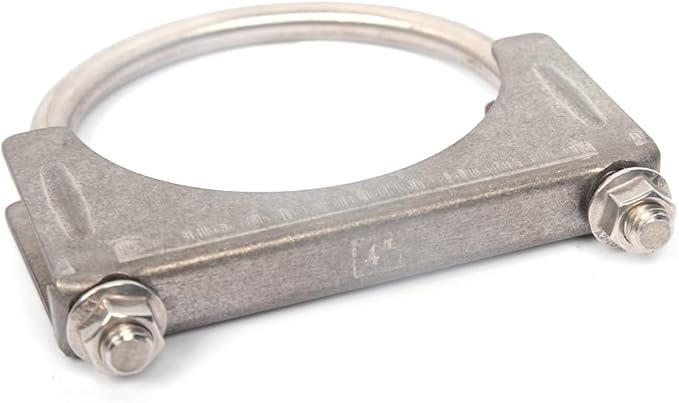 Universal 4 Inch Exhaust Clamp, Heavy Duty Stainless 4" U-Bolt Clamp