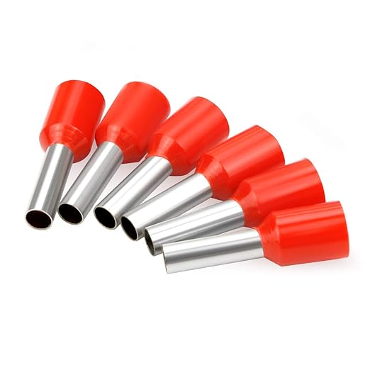 XHF 500 PCS AWG 12/4.0mm² Wire Ferrules Insulated Copper Crimp Connectors, Crimp Pin Cord End Terminals Red
