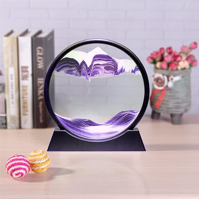 Arthink Moving Sand Art Picture in Motion Round Glass 3D Deep Sea Landscape - Image 5