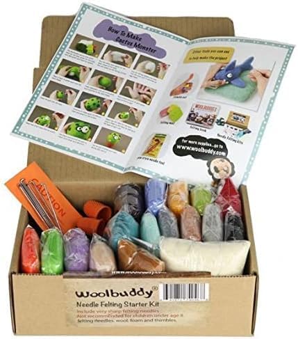 Woolbuddy Needle Felting Wool Kit – Starter Set to Make 6 Cute Animals – - Image 4