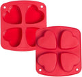 Webake Silicone Heart Mold 2.75" Heart Shaped Cake Pans, 4-Cavity Air Fryer by Webake