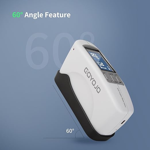 High Precision Degree Gloss Meter 60° for Floor, Plastic, Cars Paint, Marble, Measurement Range 0-200GU with 320 * 240 Color Screen & USB Charging, Supports Computer QC Software for Data Analysis