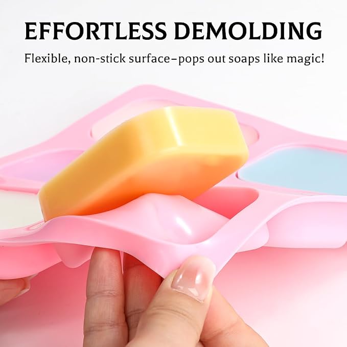 SJ Soap Molds 2 Packs, Rounded Rectangle Silicone Soap Molds - Image 2