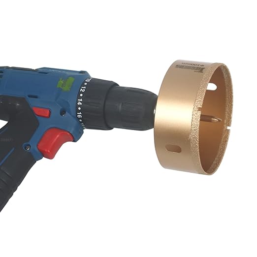 Brazed Diamond 4 inch Hole Saw with Center Drill Bit for Ceramic,Porcelain,Tile,Glass,Granite Quartz,Marble,Gemstone,Dry Drilling 100mm