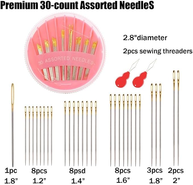 JollMono 30Pack Premium Sewing Needles - Image 2