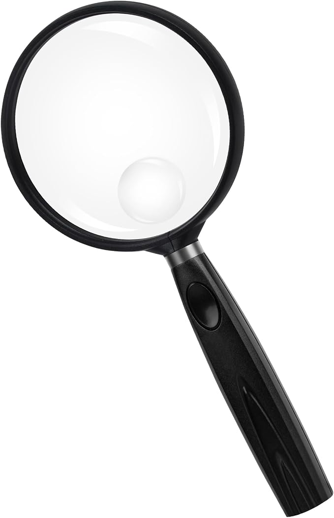 Feosky Handheld Reading Magnifier, 10X Magnifier, 75mm Shatterproof Lens by Feosky