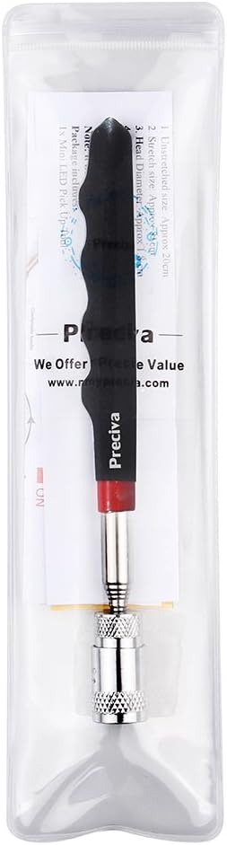 Magnetic Telescoping Pick Up Tool, Preciva Magnetic Picking Tool with LED Flash Light Retriever Wand 19.5to 68 CM Telescopic Magnet Stick(ONE PACK)