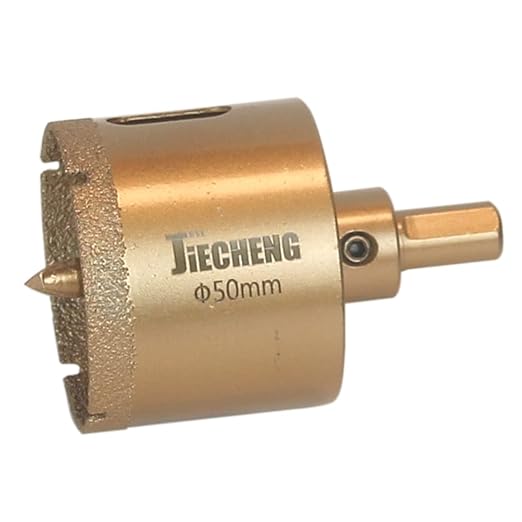 Brazed Diamond 2 inch Hole Saw with Center Drill Bit for Ceramic,Porcelain,Tile,Glass,Granite Quartz,Marble,Gemstone,Dry Drilling 50mm