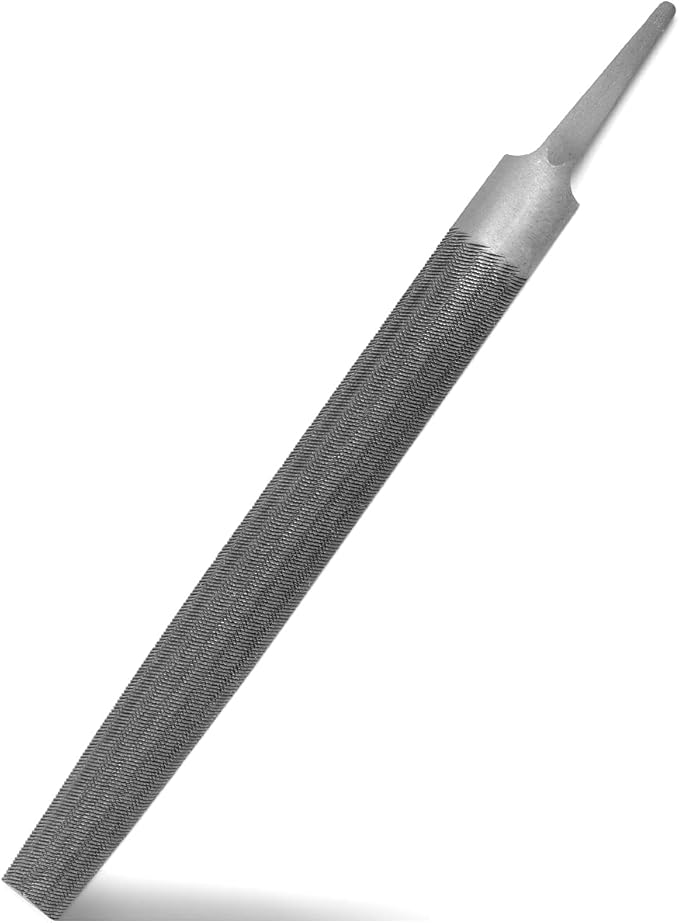 6-inch Half Round Medium Cut File, Double Cut Teeth, High Carbon Steel, Single Hand File Without Handle, Suitable for Shaping Metal, Wood, etc.