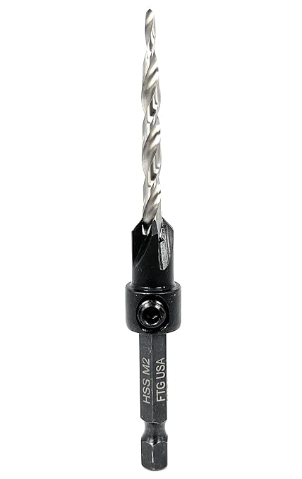 FTG USA Countersink Drill Bit for Wood with Tapered Drill Bit #8 (11/64")