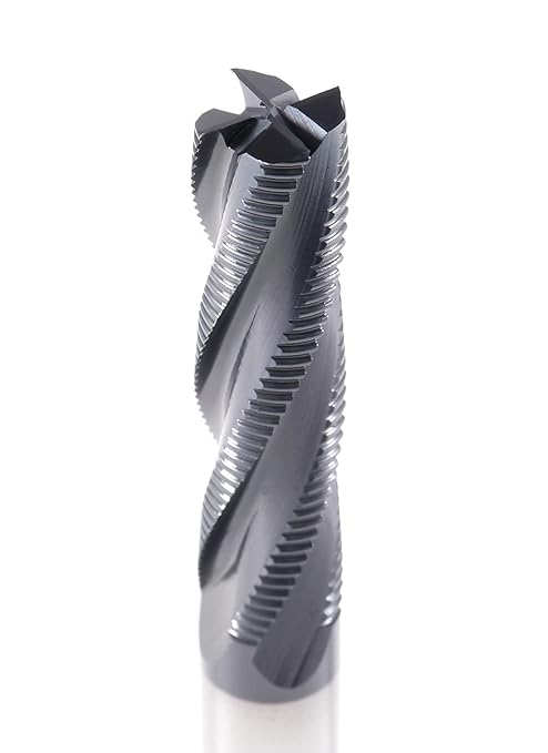 Accusize Industrial Tools 1/2'' Fine Tooth M42 8% Cobalt Tialn Roughing End Mill, 1/2'' Shk Dia, 2'' Flute Length, 4'' Oal, 4 Flute, 1104-0120
