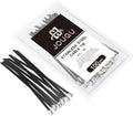 Metal Zip Ties Black 20 inch 304 Stainless Steel Epoxy Coated Locking Cable 220LB 500mm 100pcs Heavy Duty Exhaust Wrap Multi Purpose Binding for machinery, vehicles, farms, cables, pipes,Fence