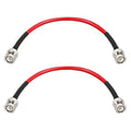 BNC Cable - 1FT 2PCS RG58 50 ohm BNC Male to Male Coax Cables low loss BNC Extension Coaxial Cable with BNC Adapter Connector for Antennas, RF Radios, Modems, Oscilloscopes, Spectrum, etc (Red).