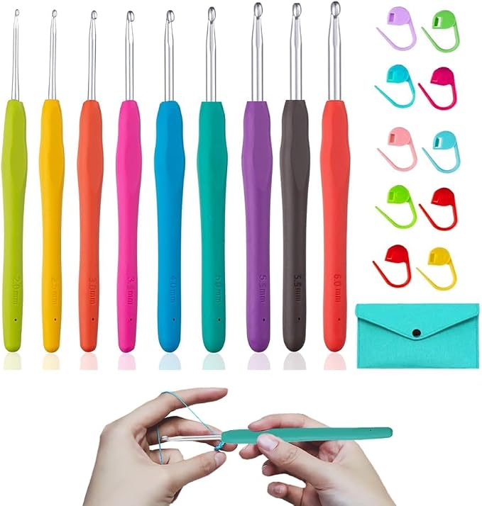Yarniss Ergonomic Crochet Hooks Set, 9 Sizes Crochet Hooks by Yarniss
