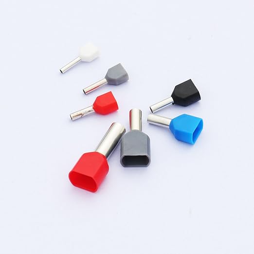 Fidioto Double Wire Ferrule Kit,1200pcs Dual Barrel Ferrules Terminal Set, Twin Ferrule Connectors Wire Ends Terminals Pins, AWG10~22 Twin Wire Ferrule Set and AWG6~22 Single-Line Ferrules