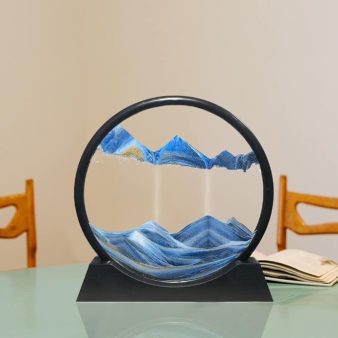 Muyan Moving Sand Art Picture Sandscapes in Motion Round Glass 3D Deep Sea Sand - Image 4