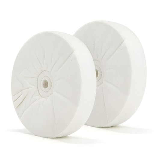 SCOTTCHEN Buffing polishing Wheels Soft Flannel 8 inch (40 Ply) for Bench Grinder Buffer with 5/8" Arbor Hole - 2 Pack