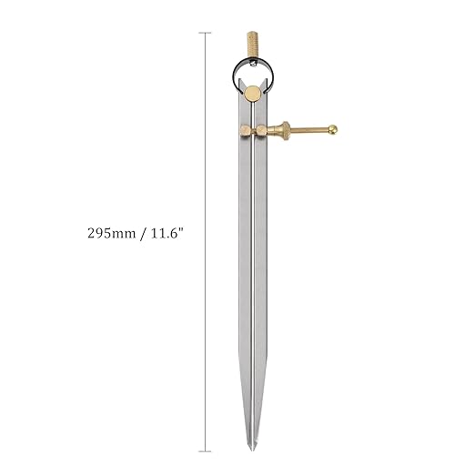 Spring Joint Caliper - [10 Inch] Carbon Steel Spring Divider Caliper with Brass Fulcrum for Metalworking Drawing Use, Flat Leg