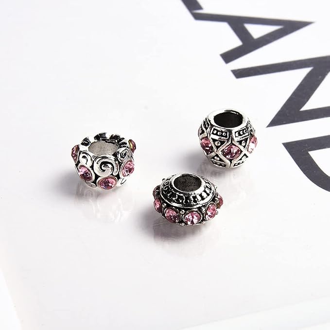 Aipridy European Large Hole Beads, Colorful Glass Charm Beads Set - Image 4