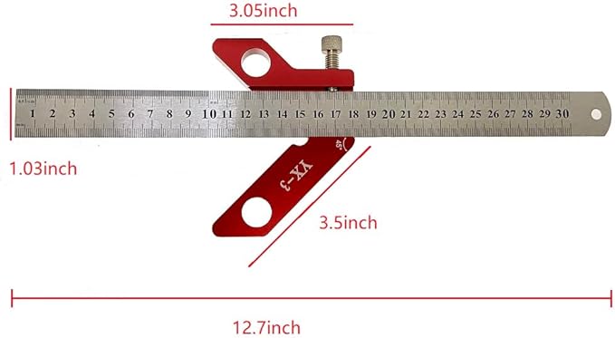 Center Finder Woodworking Square Center Scribe Circle Center Finder 45° 90° Scribe Scribing Rule Layout Gauge Magnetic Wood Measuring Scribe Tool