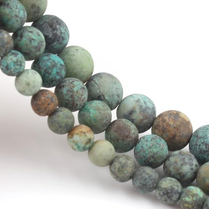 6mm Matte African Turquoise Bead, 15-Inch Matte Round Loose Stone Beads - Image 5