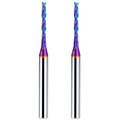 2PCS Upcut Spiral Router Bit 1/4 Inch Shank 1/8 Inch Cutting Diameter 1 inch Cutting Length with Extra Long Life Coating CNC Router Bits End Mill for Wood Cutting, Slot Mortise, Engraving