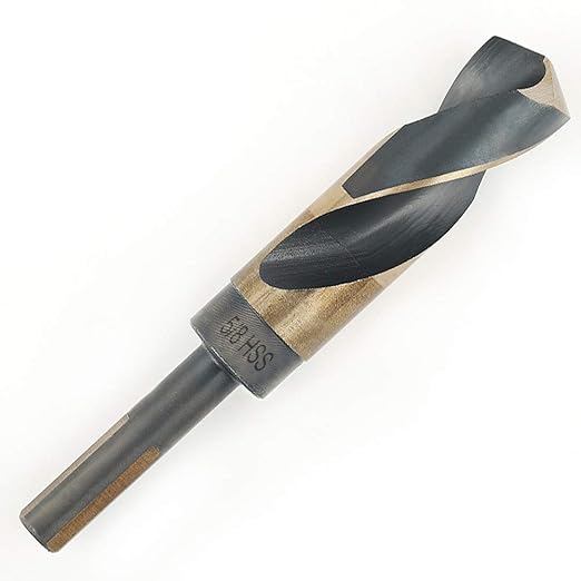 COMOWARE 5/8" Reduced Shank Drill Bit, HSS M2, Black & Gold Drill Bit with 3-Flat 1/2" Shank, 135° Split Point, Metal Drills Bits for Steel/Aluminum/Iron/Plastic/Wood, for Electricians & DIY