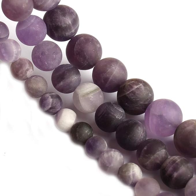 6mm Matte Amethyst Bead, 15-Inch Matte Round Loose Stone Beads - Image 6